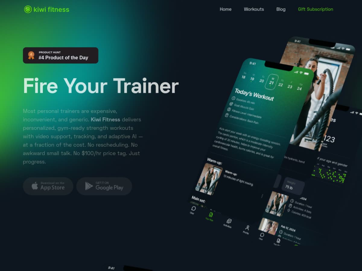 Kiwi Fitness — Web · Animations · Design